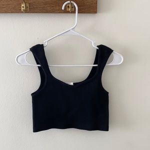 Cotton on black stretch crop top